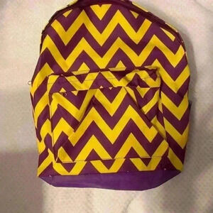 Purple & Gold/yellow booksack in chevron pattern. NWOT SFPF home.